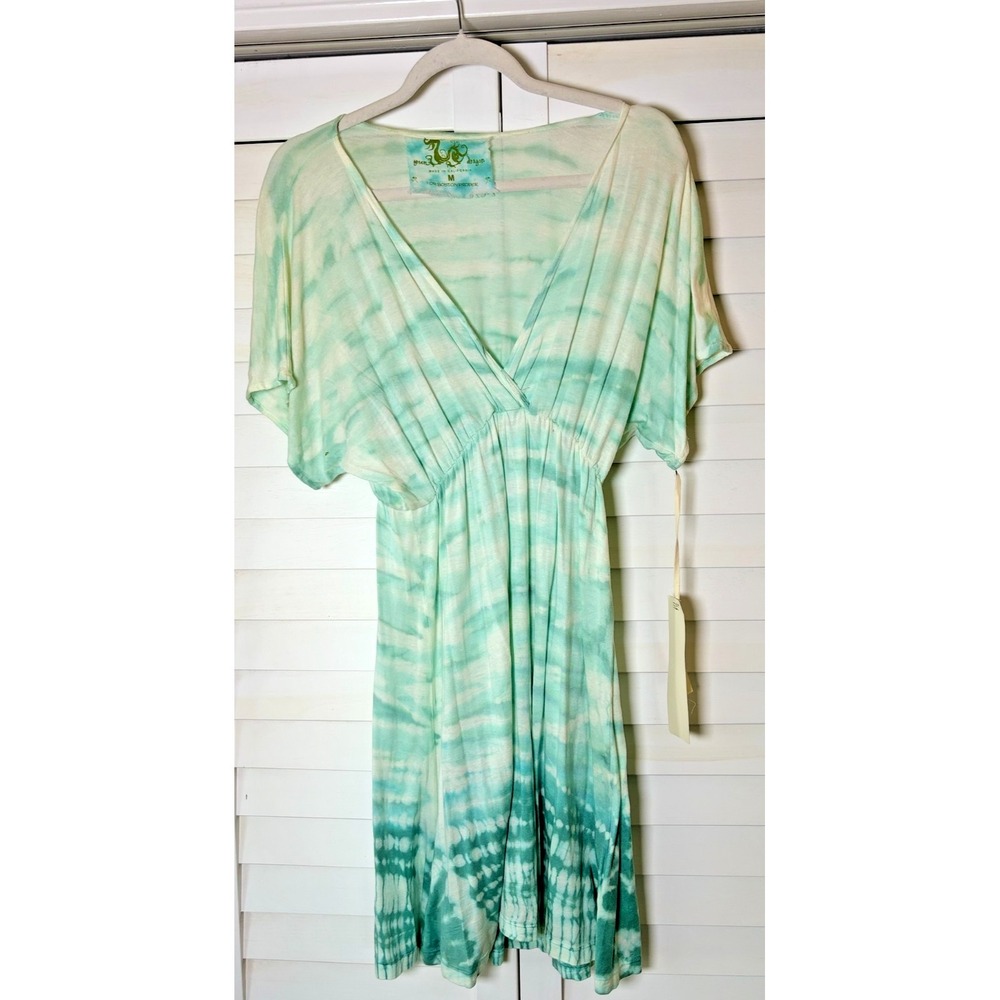 NWT Green Dragon Green Tie Dye Beach Cover Up Dress, Soft Boho Summer | Medium